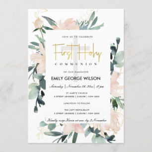 CONVITE PRIMEIRA COMUNICAÇÃO SANGUÍNEA DA FLORAL FLORAL