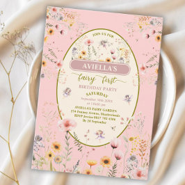 Convite Primeira Convidação da Fada de Flor Selvagem Fanta