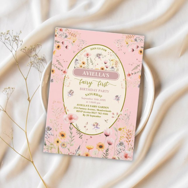 Convite Primeira Convidação da Fada de Flor Selvagem Fanta (Criador carregado)