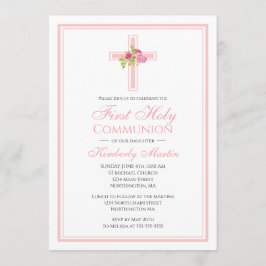 Convite Primeira Cruz Comunitária com Rosas Rosa Cristão