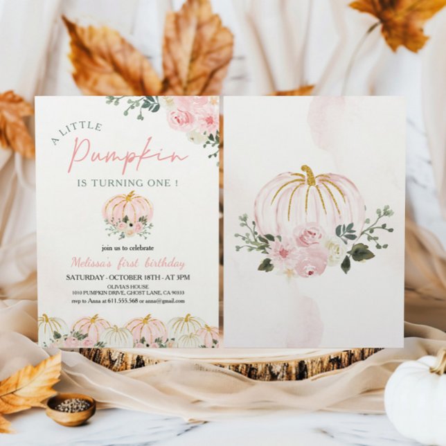 Convite Primeira Festa de aniversário de Abóbora (Criador carregado)