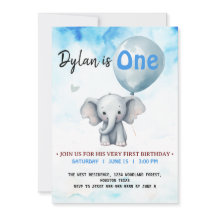 Primeira festa de aniversário de Elefante Azul