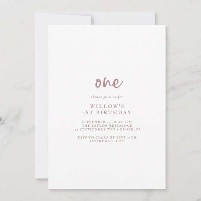 Convite Primeira Festa de aniversário de Script Dourado Ro (Frente)