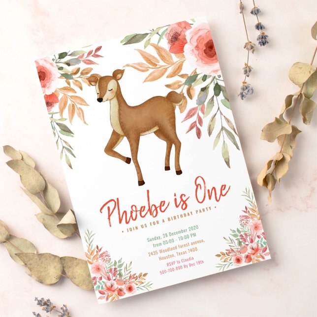 Convite Primeira festa de aniversário de veado (Criador carregado)