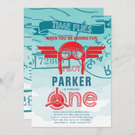 Convite Primeira Festa de aniversário do avião