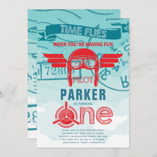 Convite Primeira Festa de aniversário do avião