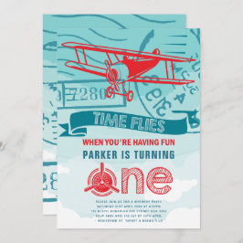 Convite Primeira Festa de aniversário do avião
