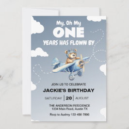 Convite Primeira Festa de aniversário do avião