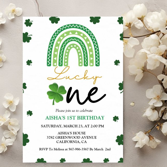 Convite Primeira Festa de aniversário do Dia de Patrick, F (Criador carregado)