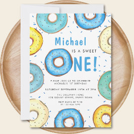 Convite Primeira Festa de aniversário do Rosquinha Azul