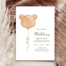 Convite Primeira Festa de aniversário do Urso do Balão
