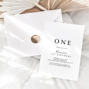 Convite Primeira Festa de aniversário Minimalista Simples
