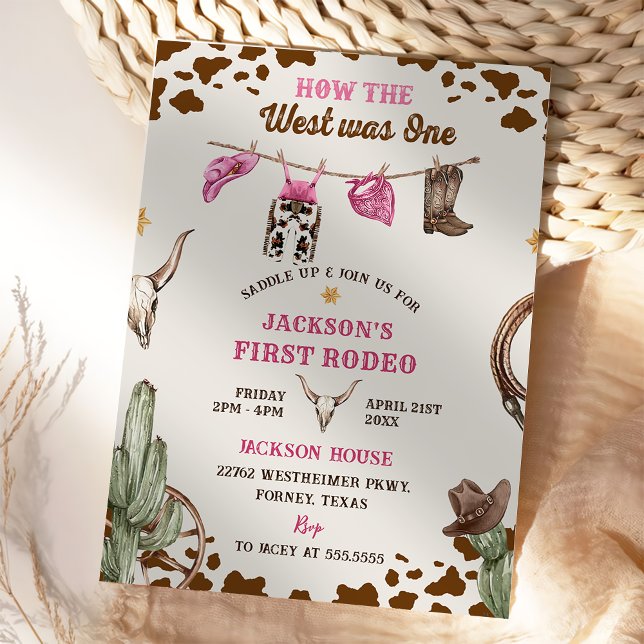Convite Primeira Festa de aniversário Rodeo Ocidental (Criador carregado)