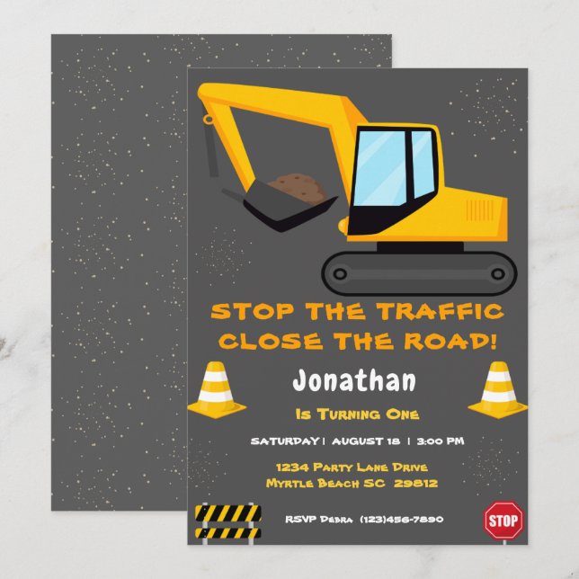 Convite Primeira Festa de Construção de Bois de Aniversári (Frente/Verso)