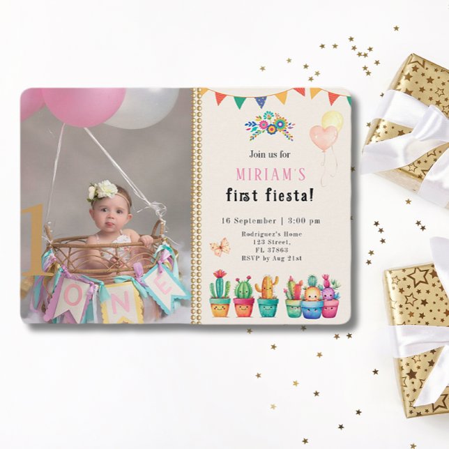 Convite Primeira Foto de aniversário da Suculente Garota F (Criador carregado)