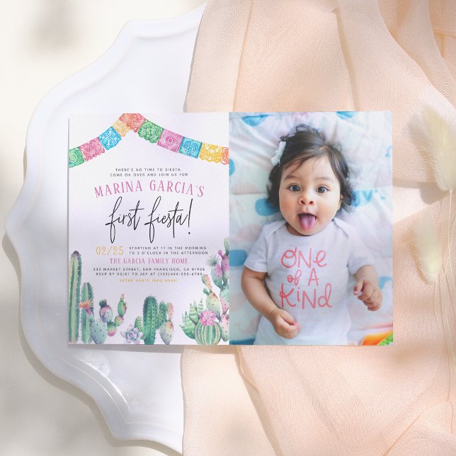 Convite Primeira Foto de aniversário da Suculente Garota F (Criador carregado)