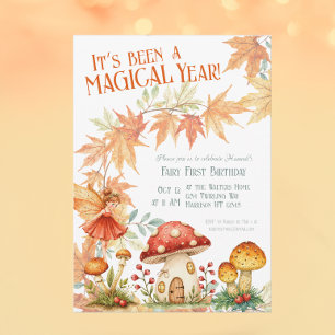 Convite Primeira Magia de Fada de novembro Aniversário