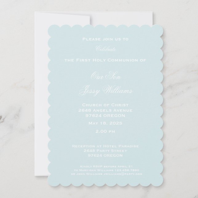 Convite Primeira Sagrada Cruz Comunitária com Dove e Coraç (Verso)