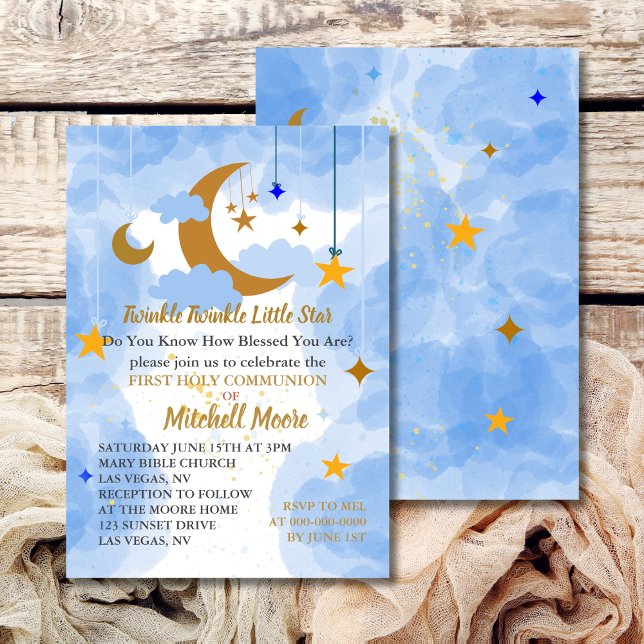 Convite Primeira Sagrada Foto Comunitária Twinkle Pequena  (Criador carregado)