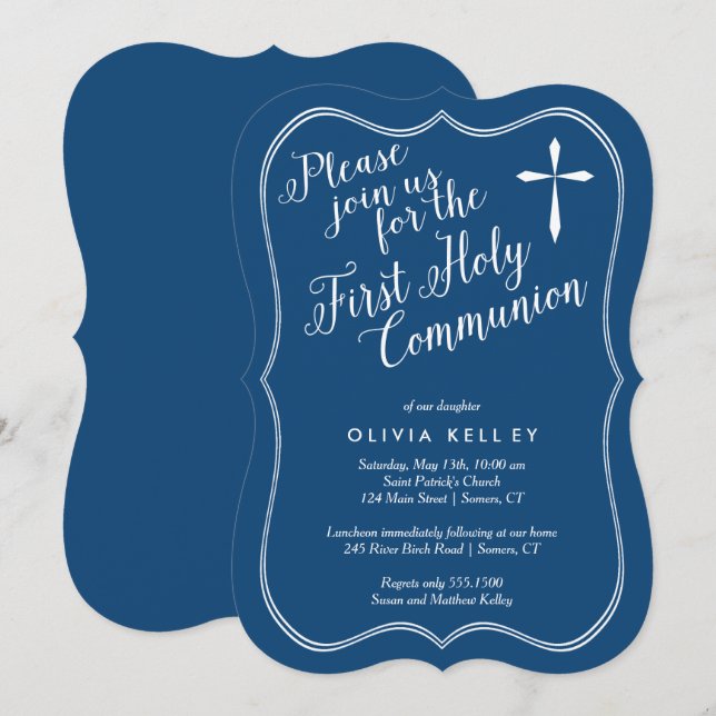 Convite Primeira Sagrada Frame e Cruz da Comunidade, Marin (Frente/Verso)