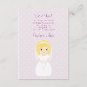 Convite Primeira Sagrada Menina Loira de Comunhão