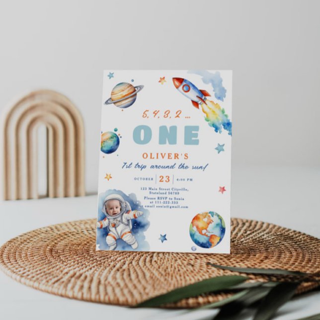 Convite Primeira viagem à volta da Festa de aniversário do (Criador carregado)