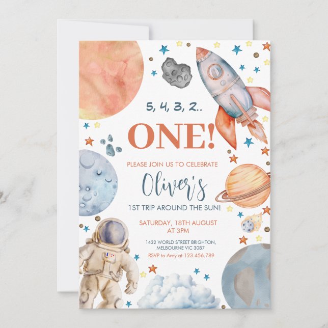 Convite Primeira viagem à volta da Festa de aniversário do (Frente)