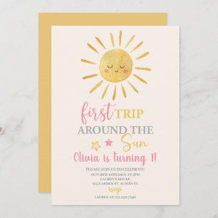 Convite Primeira Viagem À Volta Da Festa De primeiro anive