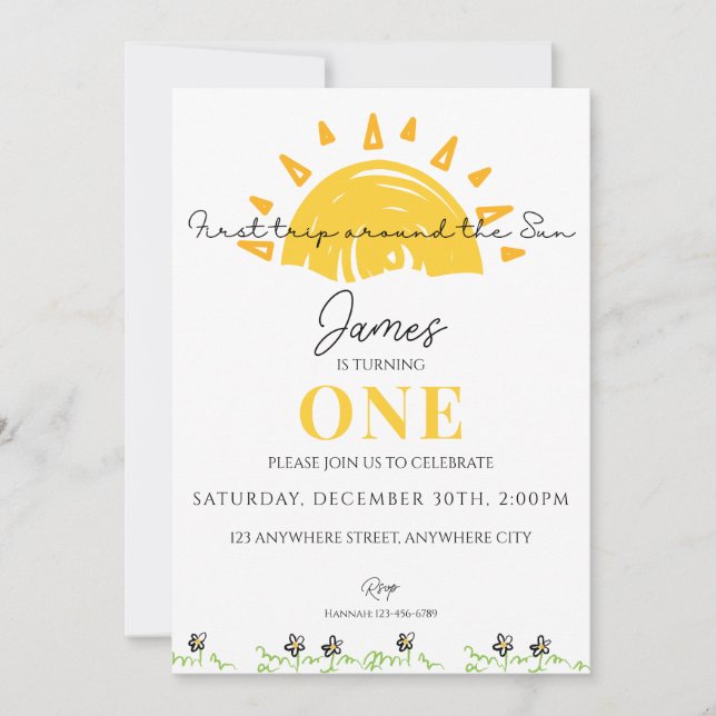 Convite Primeira viagem à volta da Festa do primeiro anive (Frente)