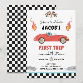 Convite Primeira viagem à volta do Carro Raça Vermelha de 