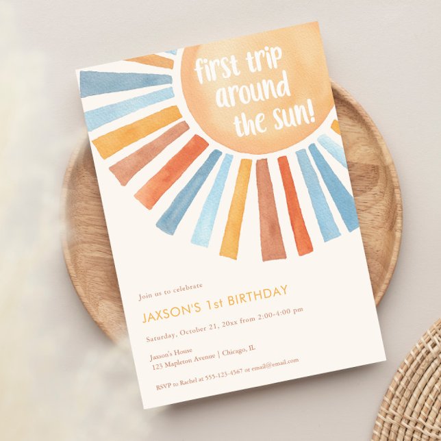 Convite Primeira viagem à volta do primeiro aniversario Su (Criador carregado)