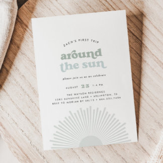 Convite Primeira viagem ao redor do primeiro aniversario S