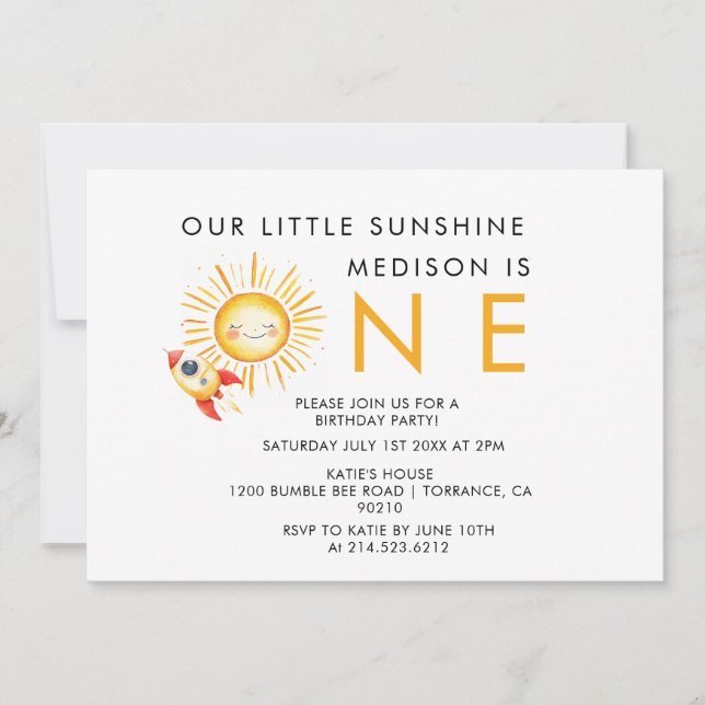 Convite Primeira viagem ao redor do sol (Frente)