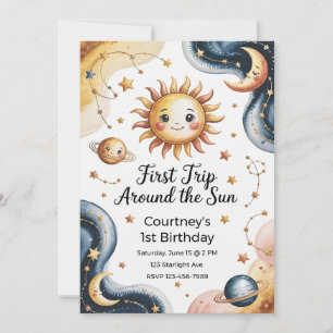 Convite Primeira Viagem ao Redor do Sol 1º Aniversário