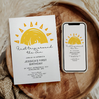 Convite Primeira Viagem ao Redor do Sol 1º Aniversário
