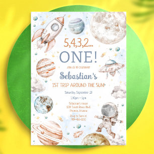 Convite Primeira Viagem ao Redor do Sol 1º Aniversário no 