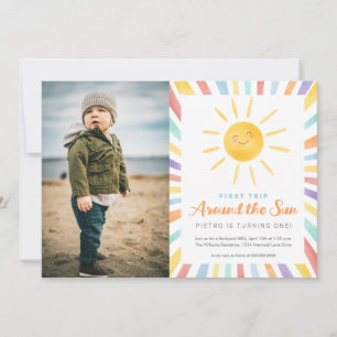 Convite Primeira viagem ao redor do Sol 1rua Foto de anive