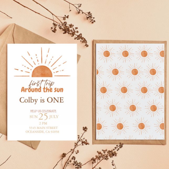 Convite primeira viagem ao redor do sol Aniversário Convit (Criador carregado)