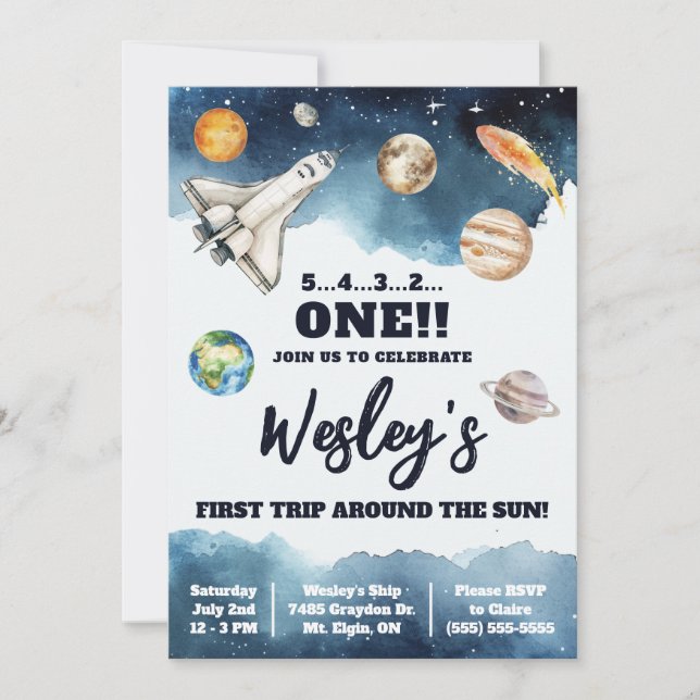 Convite Primeira viagem ao redor do Sol, Aniversário do Es (Frente)