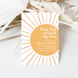 Convite Primeira Viagem ao redor do Sol Boho Sunshine aniv