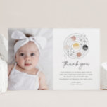 Convite Primeira Viagem Ao Redor Do Sol Obrigado<br><div class="desc">Celebre o seu primeiro aniversário com esta design 'Primeira viagem ao redor do Sol',  com diferentes planetas e elementos estelares. Você pode editar a cor de 2 dos planetas,  mais os elementos estelares.</div>