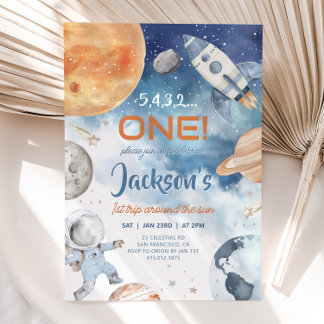 Convite Primeira Viagem Ao Redor Do Sol, primeiro aniversa