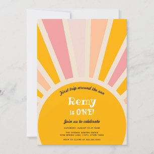 Convite Primeira viagem ao redor do Sol Primeiro Aniversár