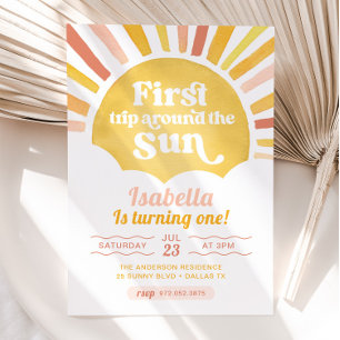 Convite Primeira Viagem ao redor do Sol Primeiro Aniversár