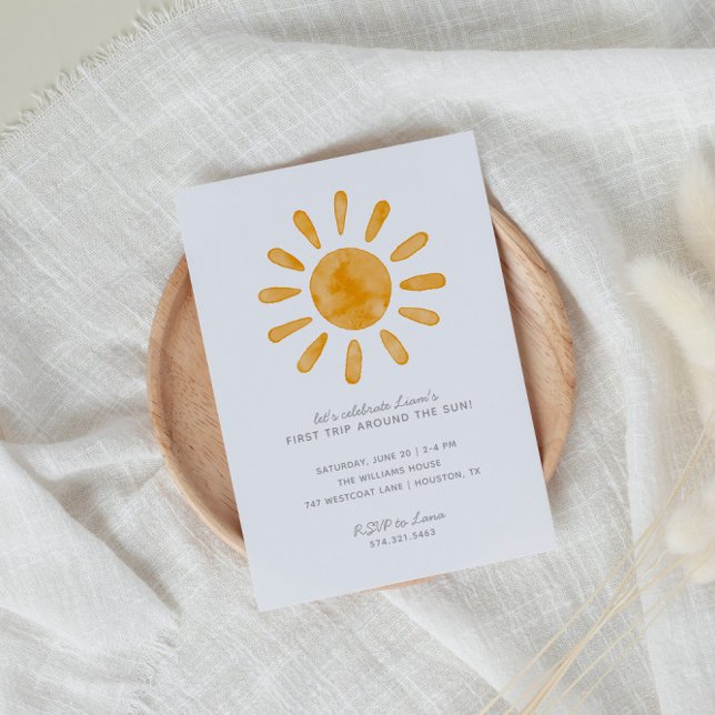 Convite Primeira viagem ao redor do Sol Primeiro Aniversár (Criador carregado)