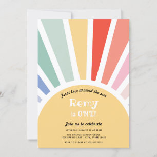 Convite Primeira viagem ao redor do Sol Primeiro Aniversár