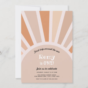 Convite Primeira viagem ao redor do Sol Primeiro Aniversár