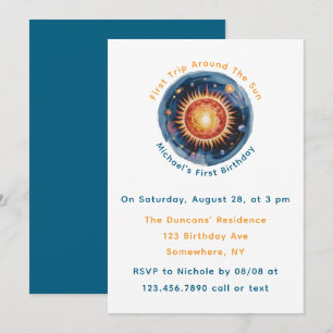 Convite Primeira Viagem Em Torno Da Festa Do primeiro aniv