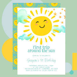 Convite Primeira Viagem Em Torno Da Festa Do primeiro aniv