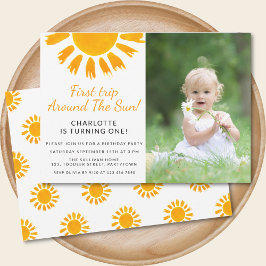 Convite Primeira viagem em torno da foto de aniversário da
